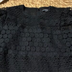 Express Elegant Black Lace Blouse